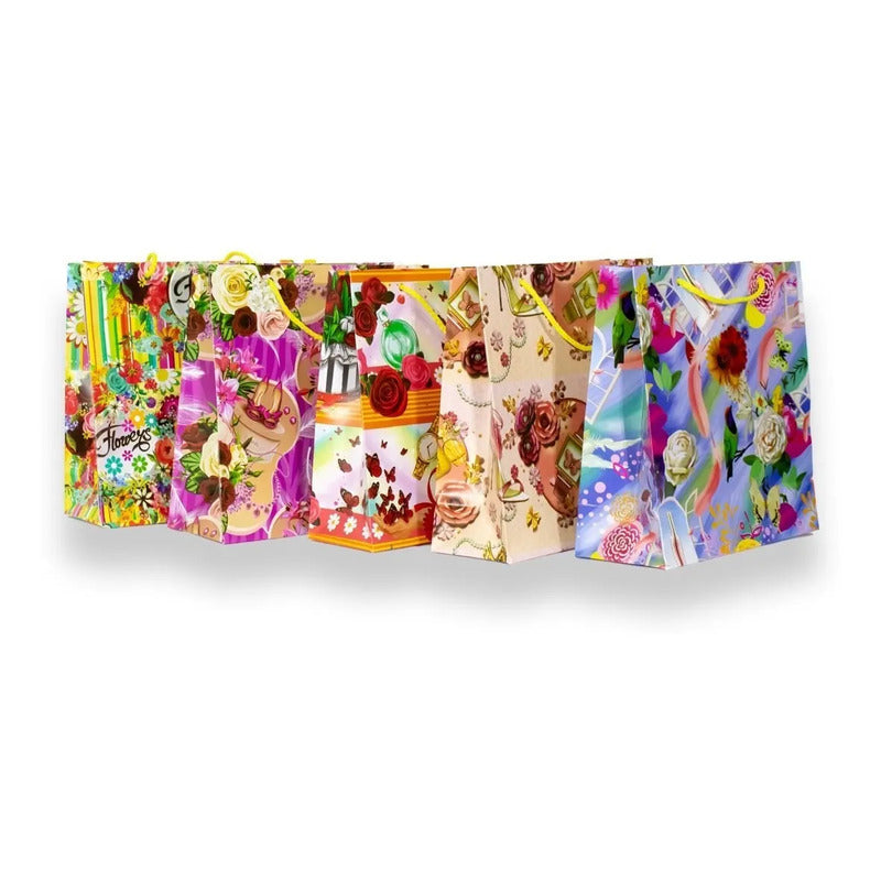 80 Bolsas Para Regalo, Papel Couché, Surtido De Modelos