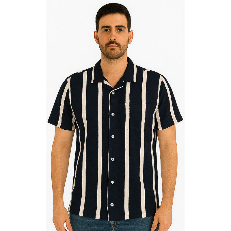 Camisa Marino/beige Hombre Afi25700mar