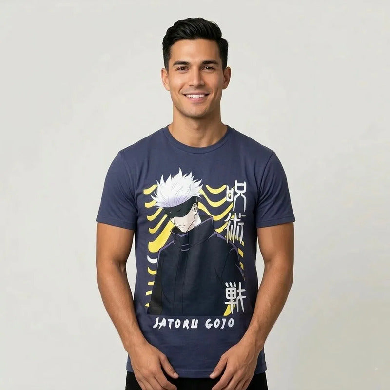 Playera Hombre 846ae Jujutsu Azul Marino S