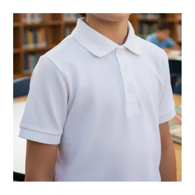Paquete De 12 Playeras Cuello Polo Escolares Para Niño