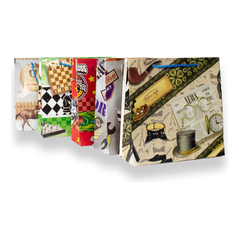 36 Bolsas Para Regalo, Papel Couché, 3 Tamaños Paquete