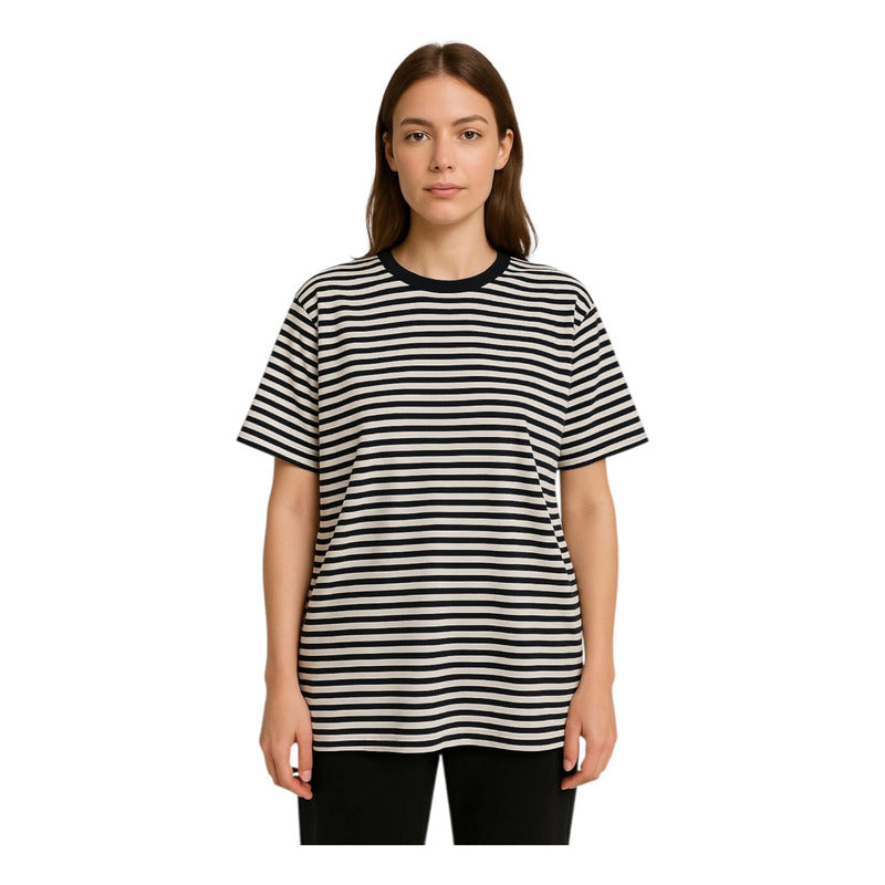 Playera Oversize Ca Rayas Mujer