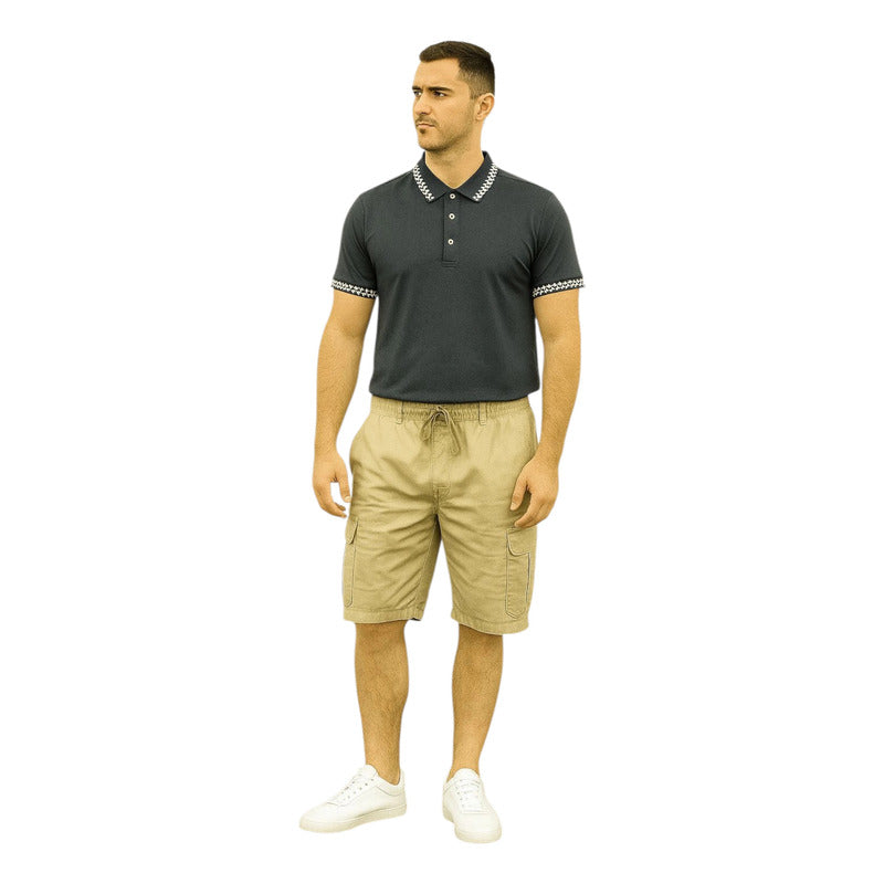 Playera Cuello Polo Marino Hombre Ra25p15