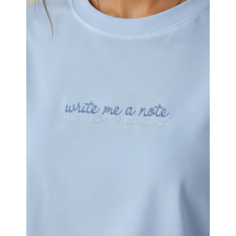 Playera Azul Doble Estampa Mujer 90616 Write Me A Note