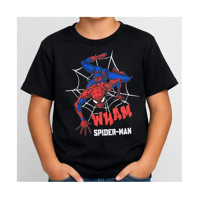 Playera Nno 846cm Spiderman Negro