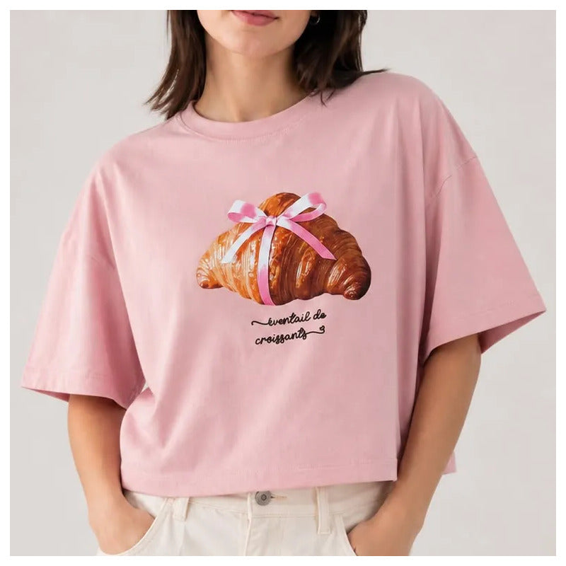 Playera Mujer 891ny Crop Boxy Rosa