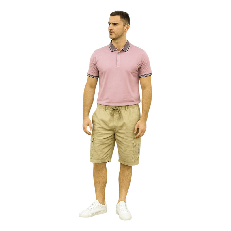 Playera Cuello Polo Rosa Hombre Ra25p11