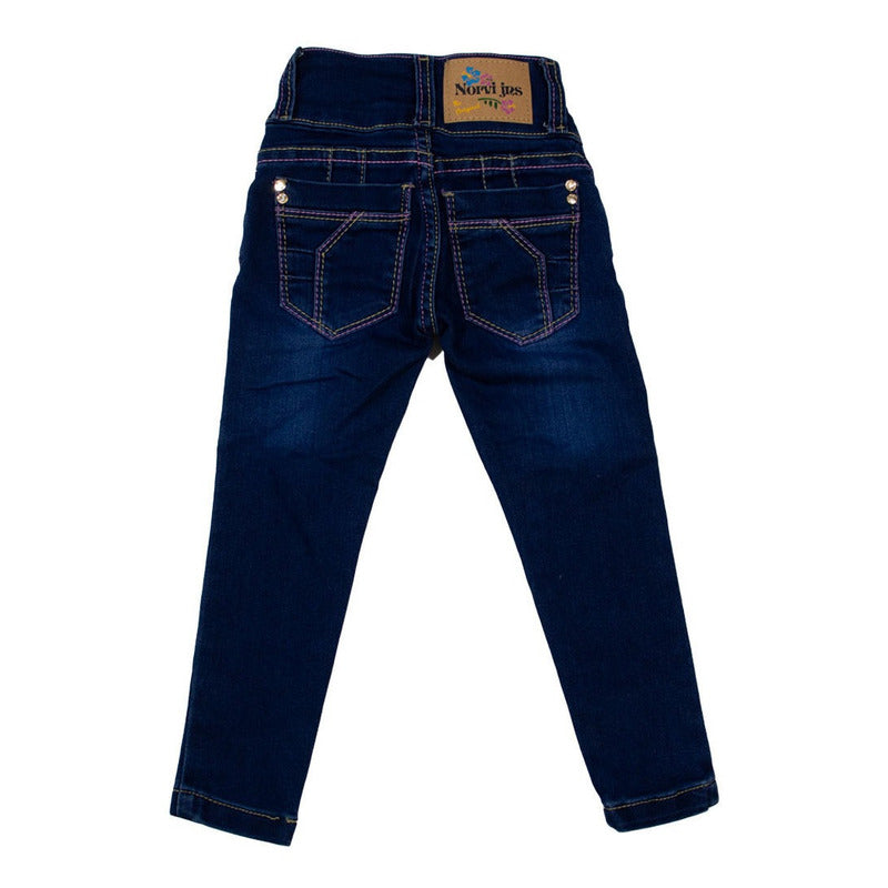 Jeans Liso Dos Botones Para Juvenil Niña