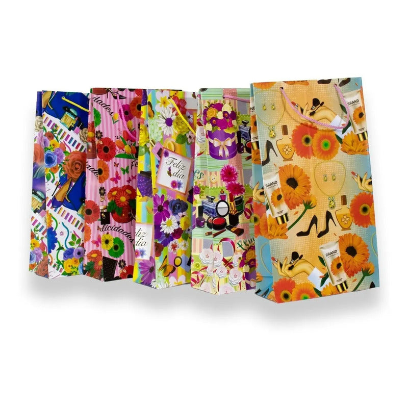 80 Bolsas Para Regalo, Papel Couché, Surtido De Modelos