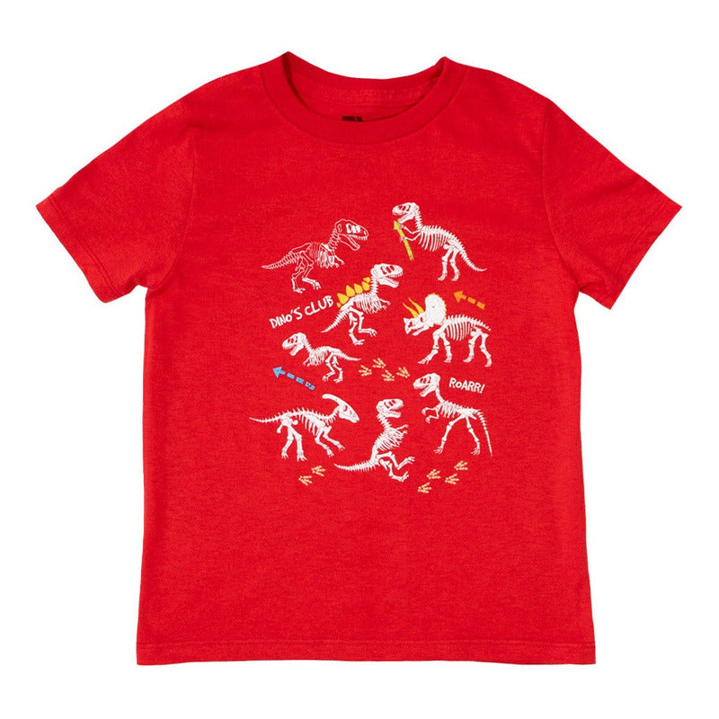 Playera Estampado Dino Club Para Niño