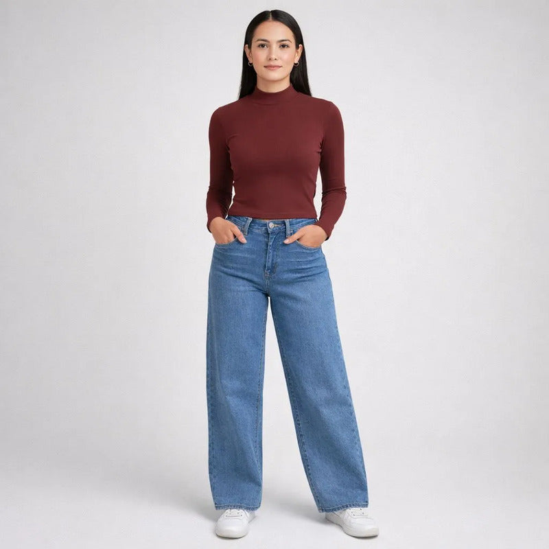 Mom Jeans Azul Holgado Mujer Su3701