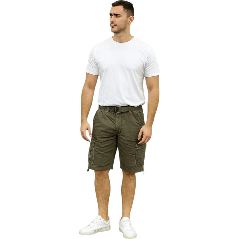 Bermuda Verde Militar Cargo Hombre