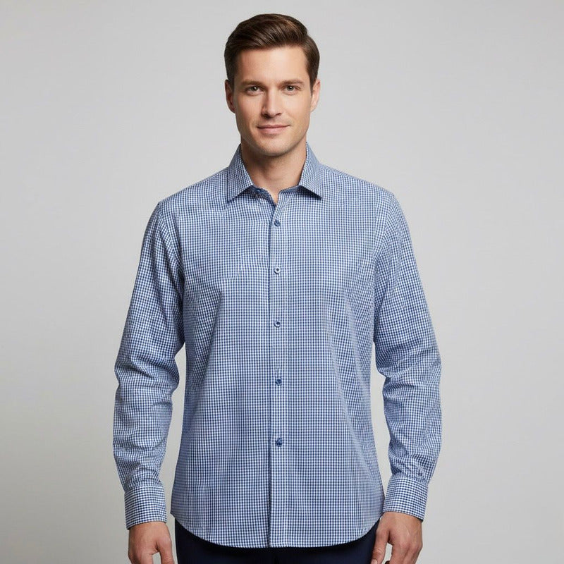 Camisa Ml Azul Rey Cuadros Hombre 500007rey
