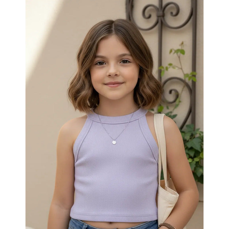 Camiseta Lila Corrugado Tirante Nna 90576