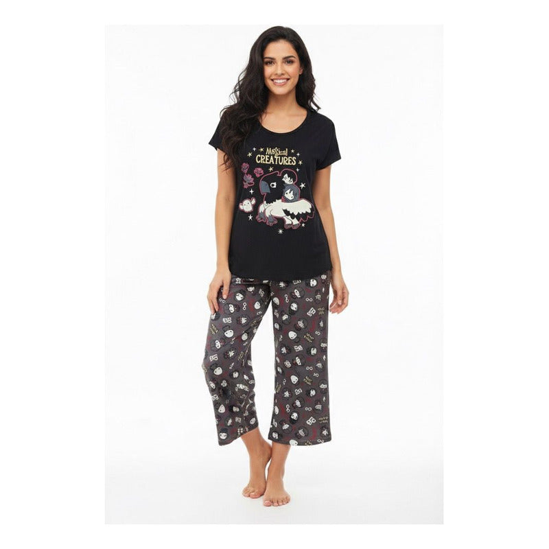 Pijama Mujer 838pe Harry Potter Negro