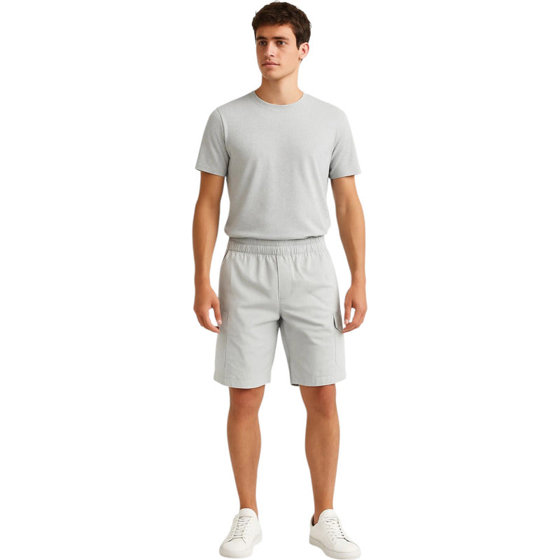 Bermuda Gris Cargo Hombre Af25101