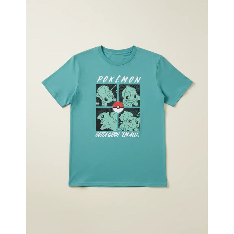 Playera Pokémon Juvenil Para Niño Modelo 848