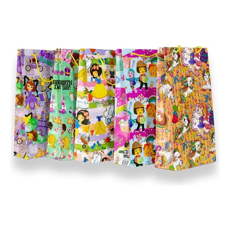 76 Bolsas Para Regalo, Papel Couché, 3 Tamaños Paquete