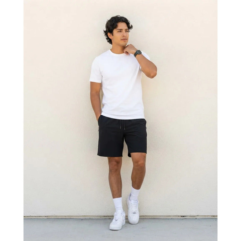 Bermuda Negro Deportiva Hombre