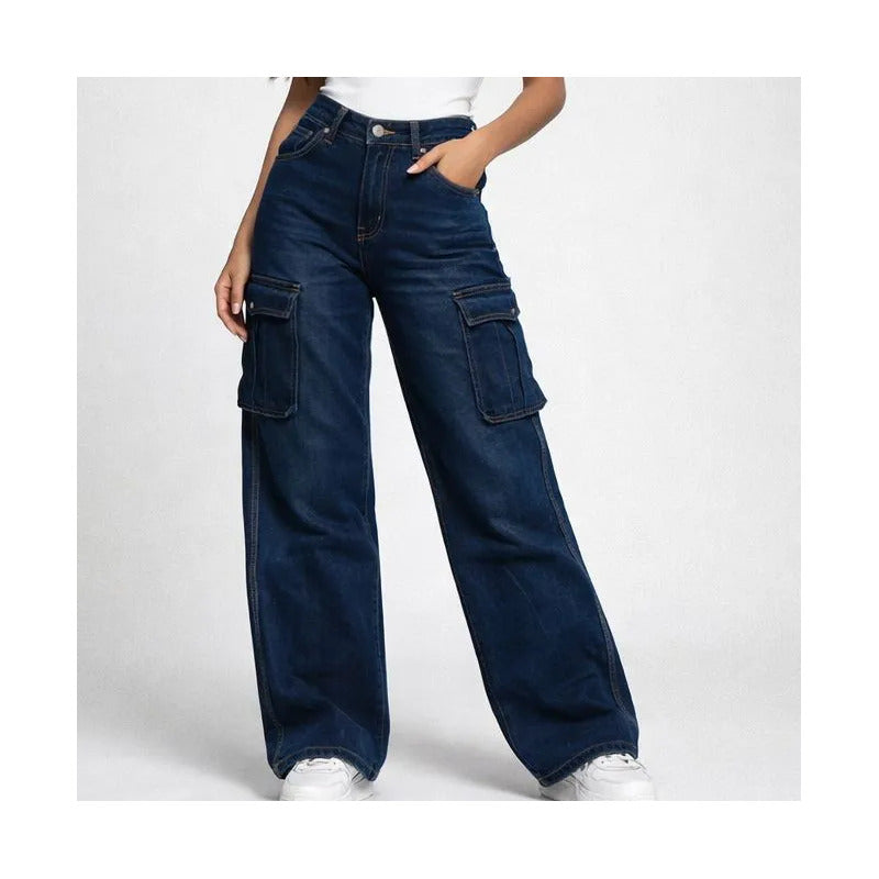Mom Jeans Azul Cargo Mujer Su0829