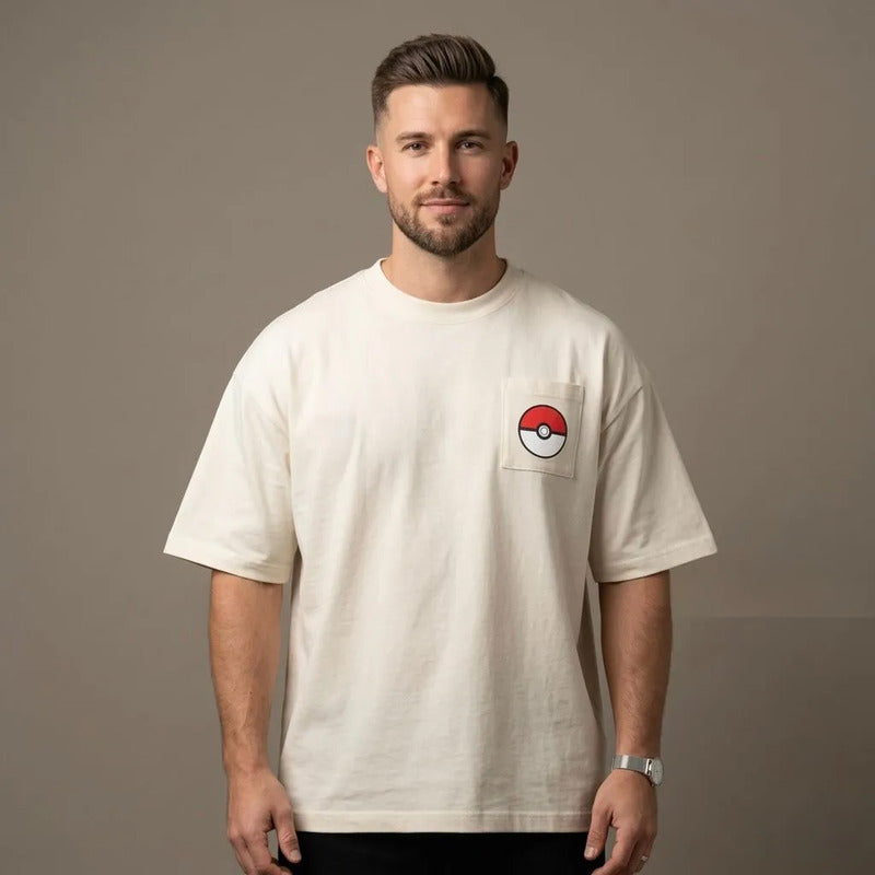 Playera Hombre 845wz Oversize Pokemon Blastoise Hueso S