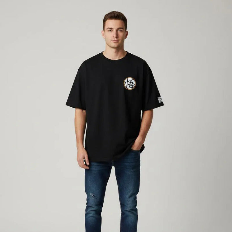 Playera Negro Goku Doble Estampado Hombre 90607