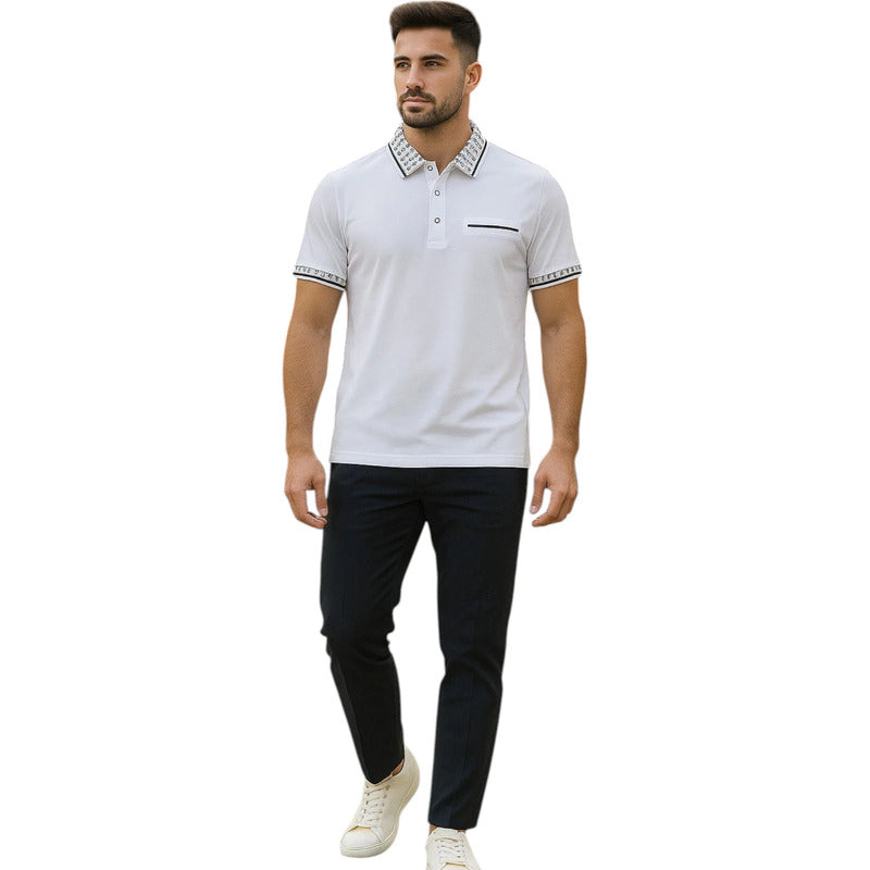 Playera Cuello Polo Blanco Hombre Ra25p42