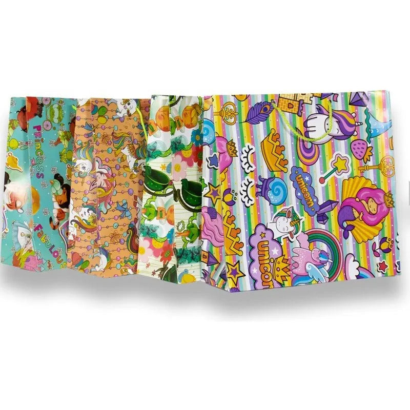 76 Bolsas Para Regalo, Papel Couché, 3 Tamaños Paquete