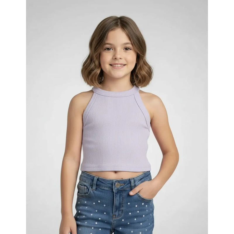 Camiseta Lila Corrugado Tirante Nna 90576