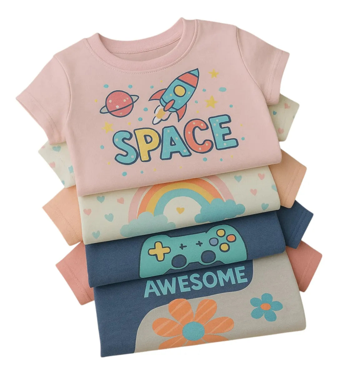 Paquete De 4 Playeras Estampadas