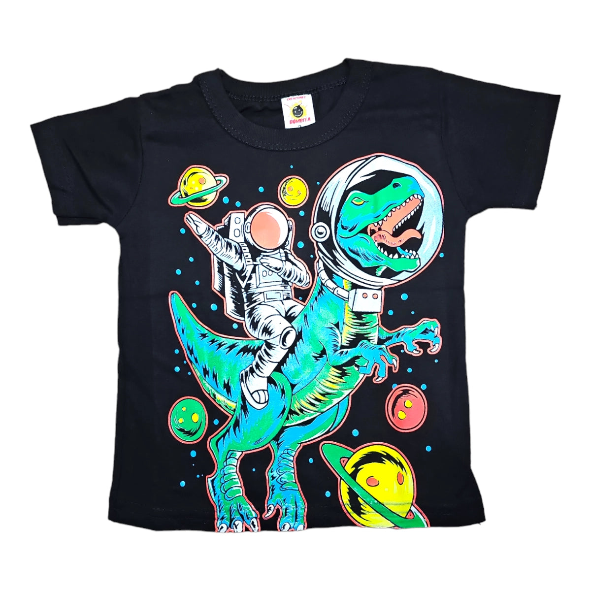 Playera Bombita Estampado Neon Para Niño