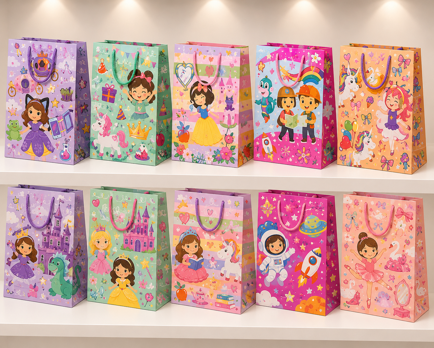 80 Bolsas Para Regalo, Papel Couché, Surtido De Modelos