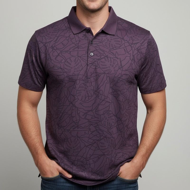 Polo Hombre 370jf Estampada Rojo-vino