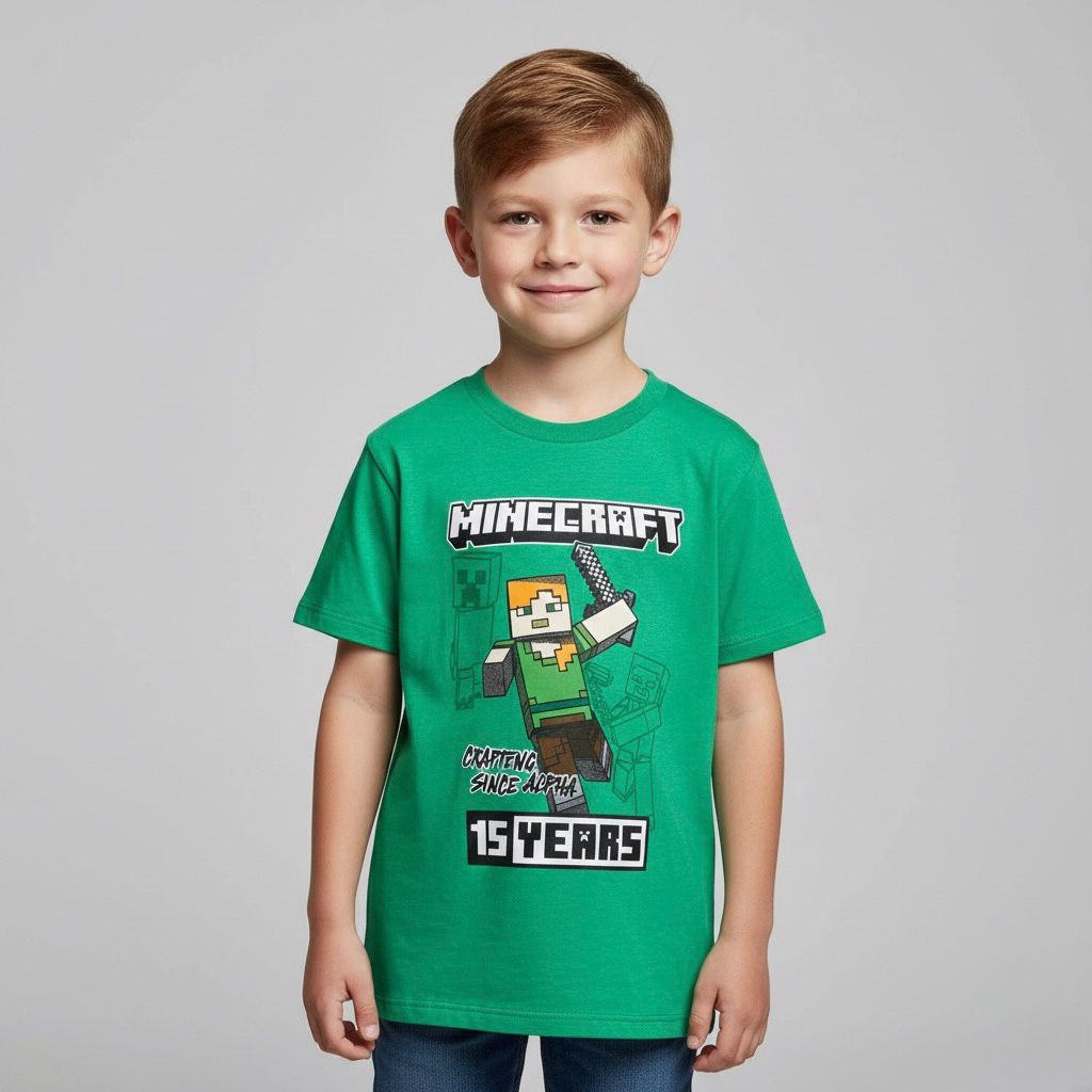 Playera Nno 835ya Minecraft Verde