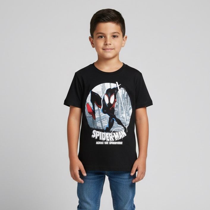 Playera Nno 837kb Spiderman Negro