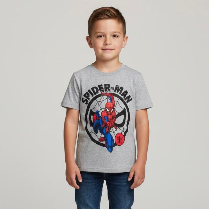 Playera Nno 838hn Spiderman Gris