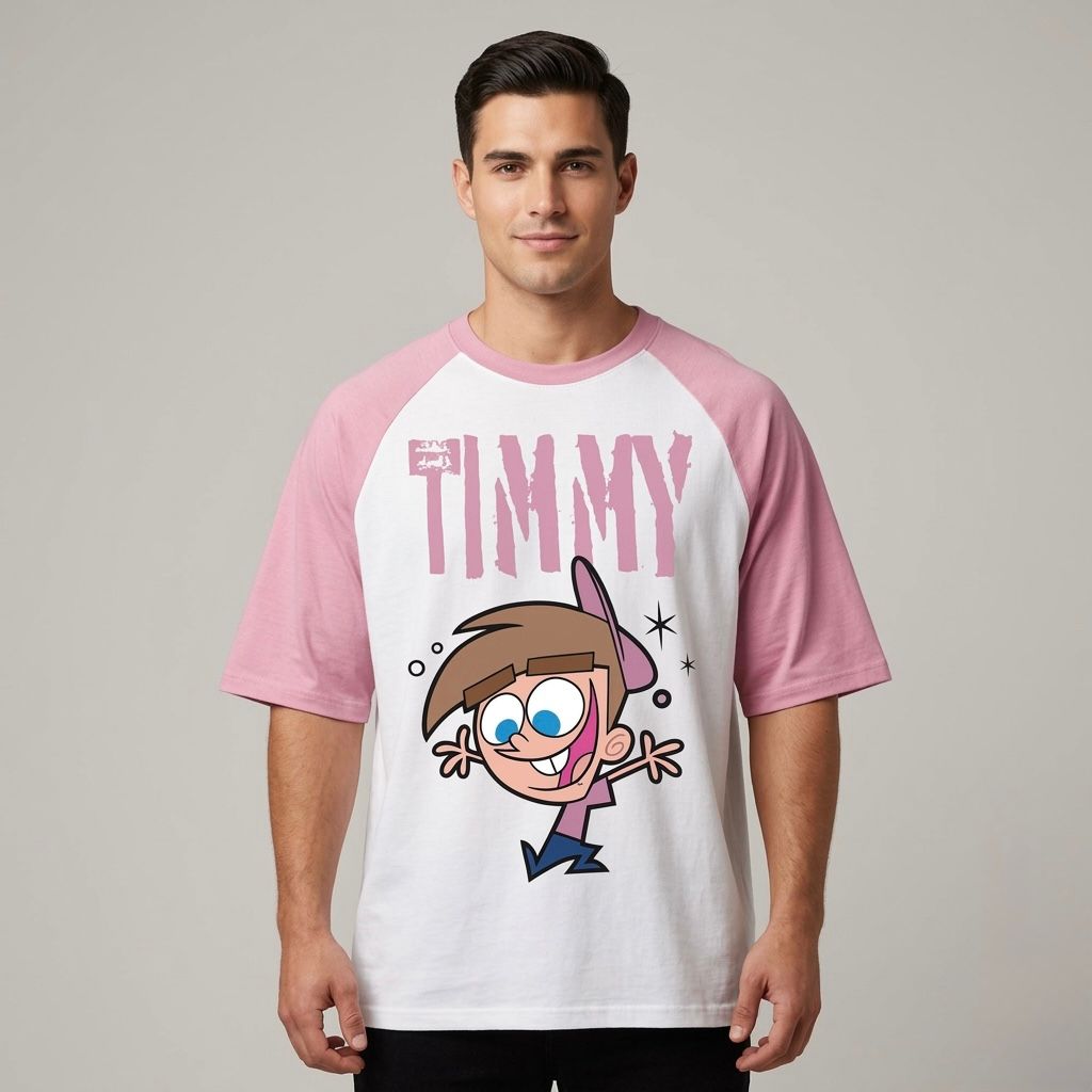 Playera Hombre 839gf Padrinos Magicos Ranglan Oversize Hueso M