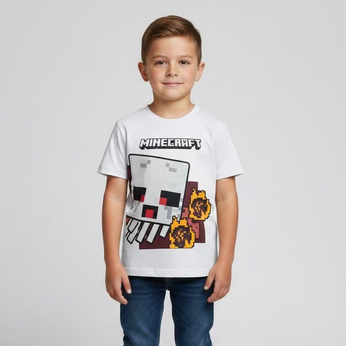 Playera Nno 839zw Minecraft Blanco