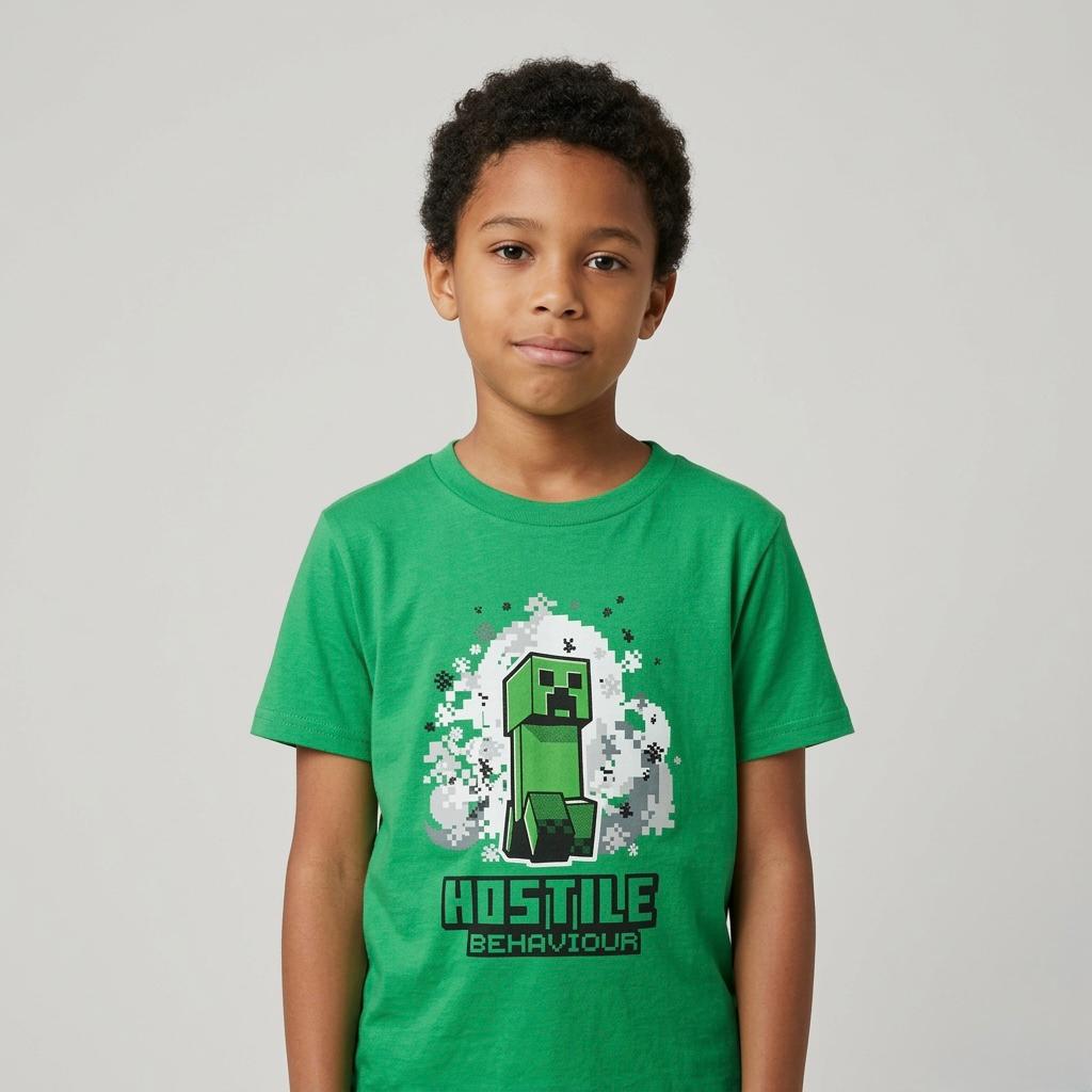 Playera Nno 846cn Minecraft Verde Verde 6