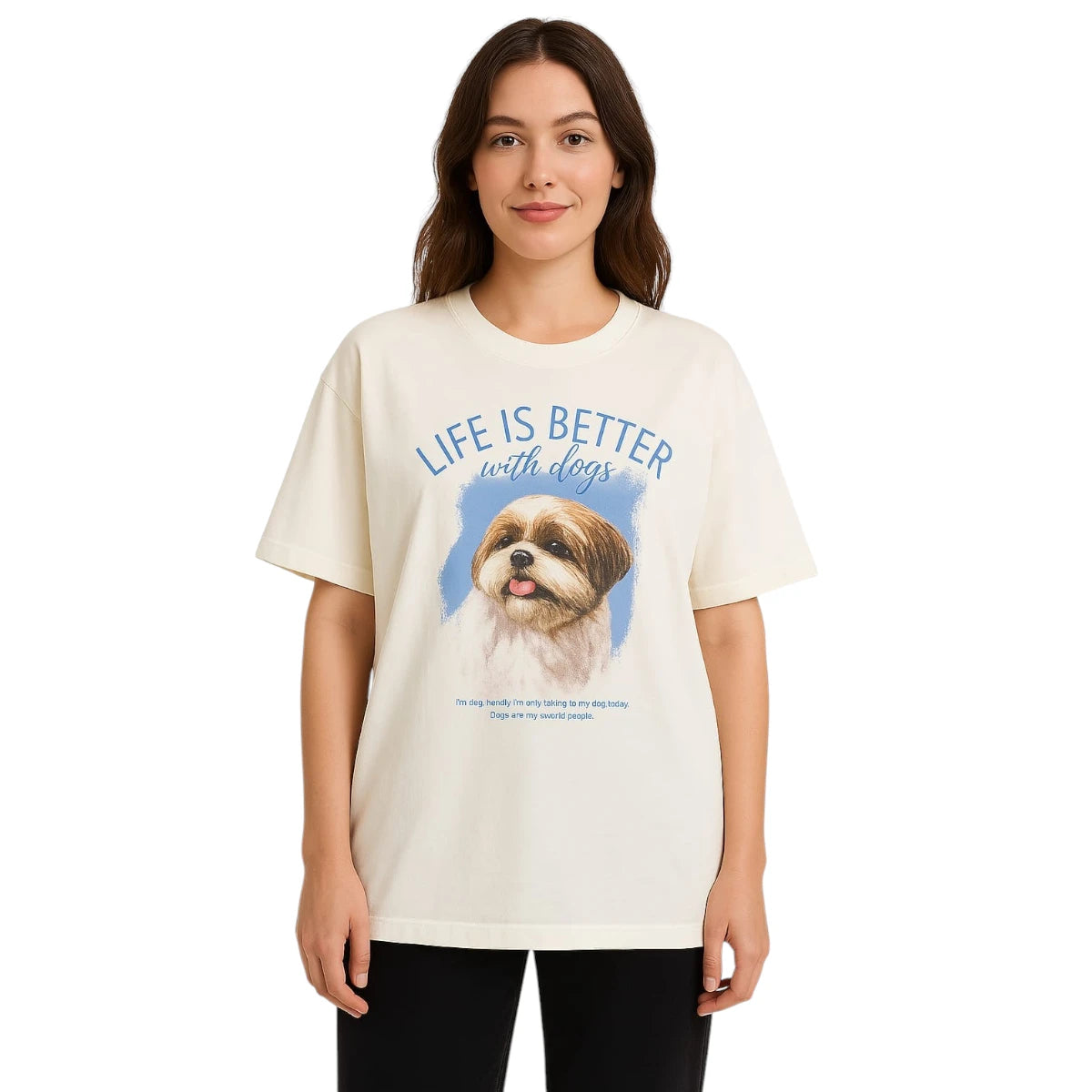 Playera Oversized Mujer 875td Shih Tzu