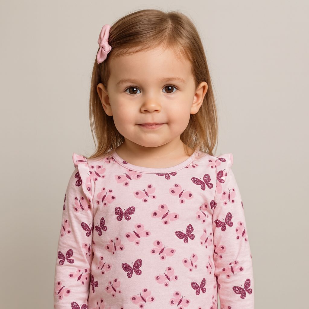 Playera Ml Rosa Mariposas Tna 90360