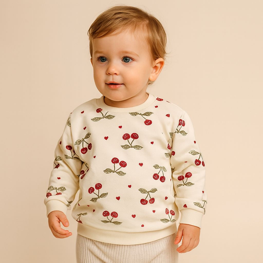 Sudadera Beige Cerezas Beba 90364