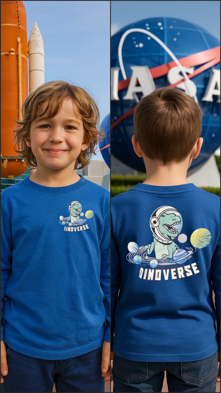 Playera Ml Doble Estampado Nno 90550