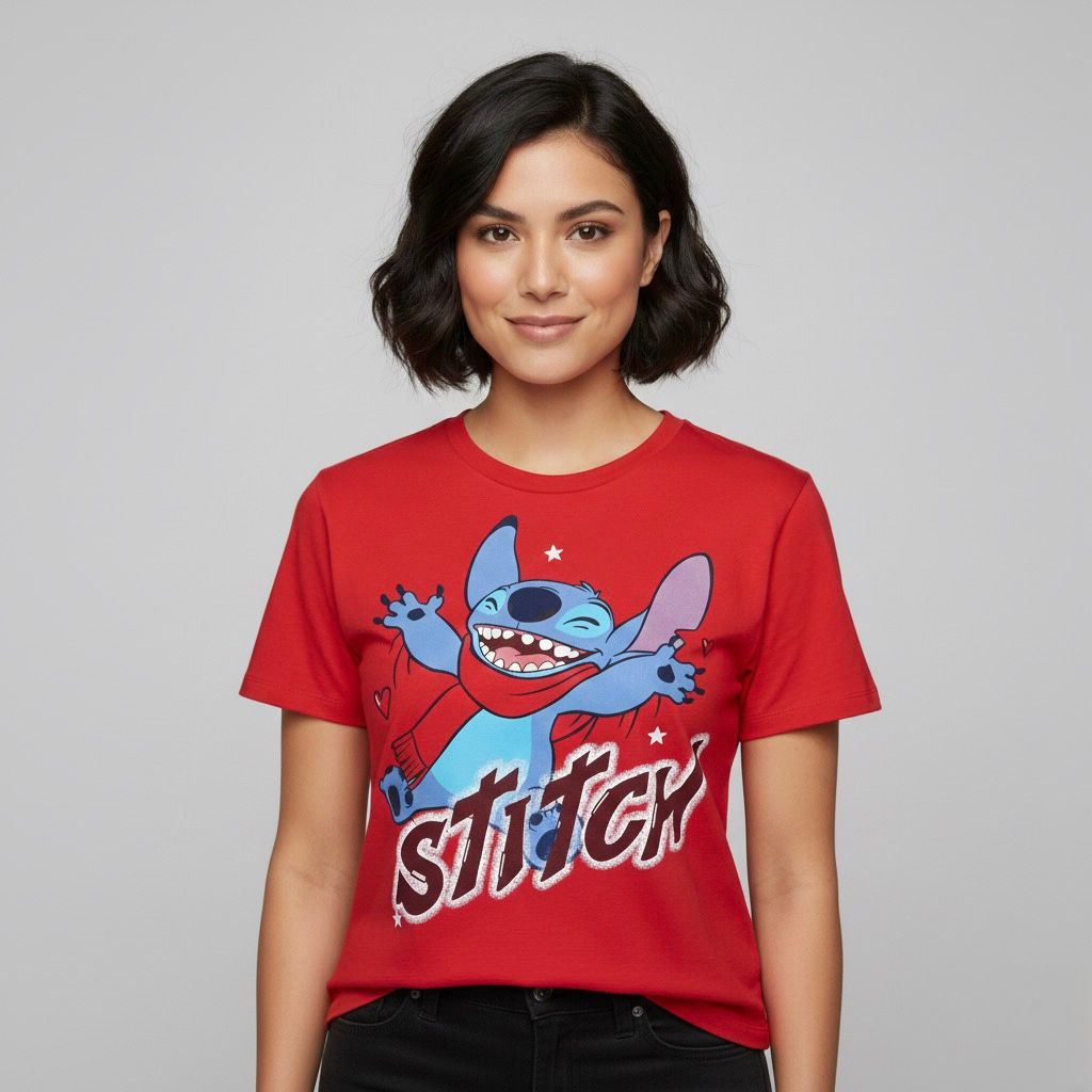 Playera Rojo Stitch Mujer 90616