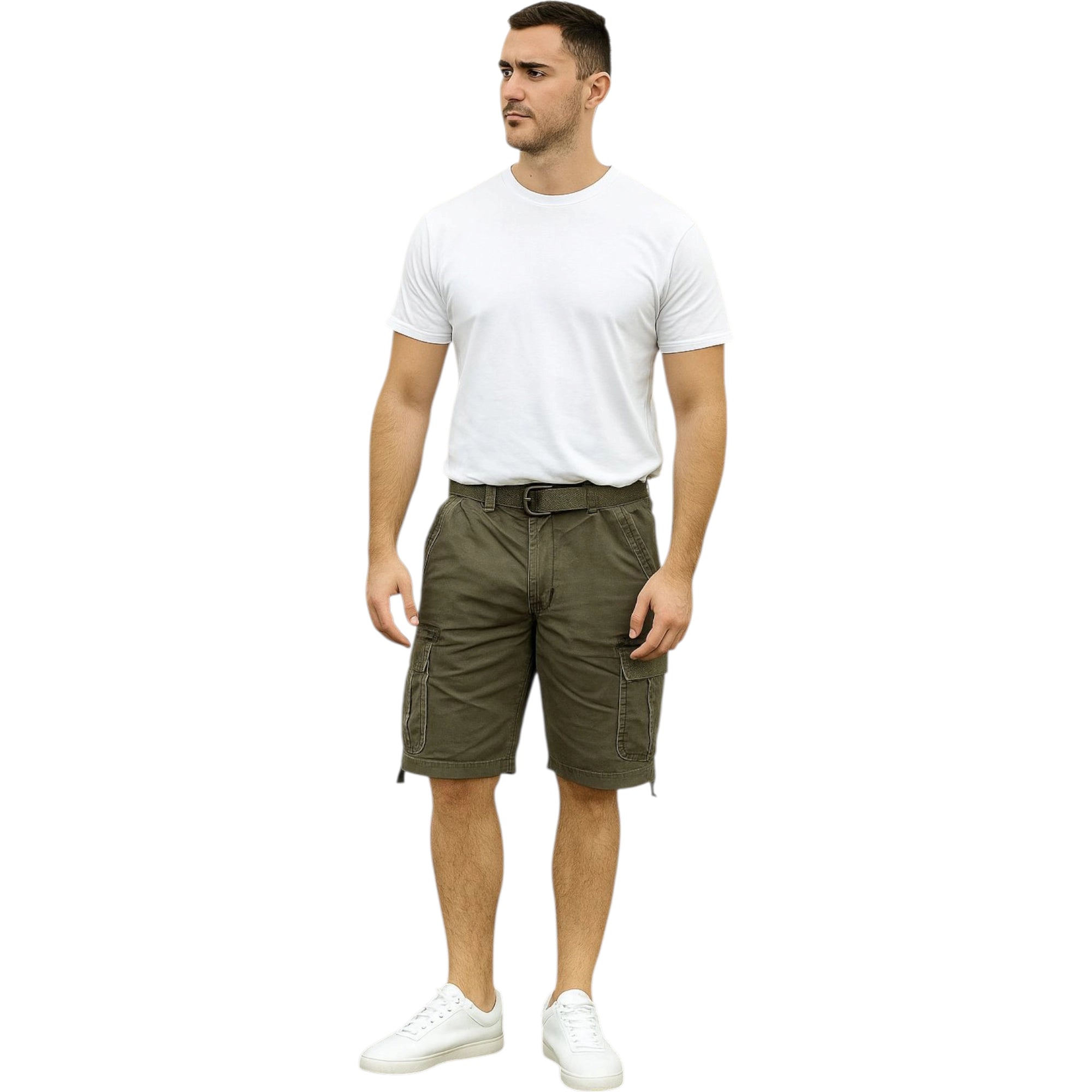 Bermuda Verde Militar Cargo Hombre