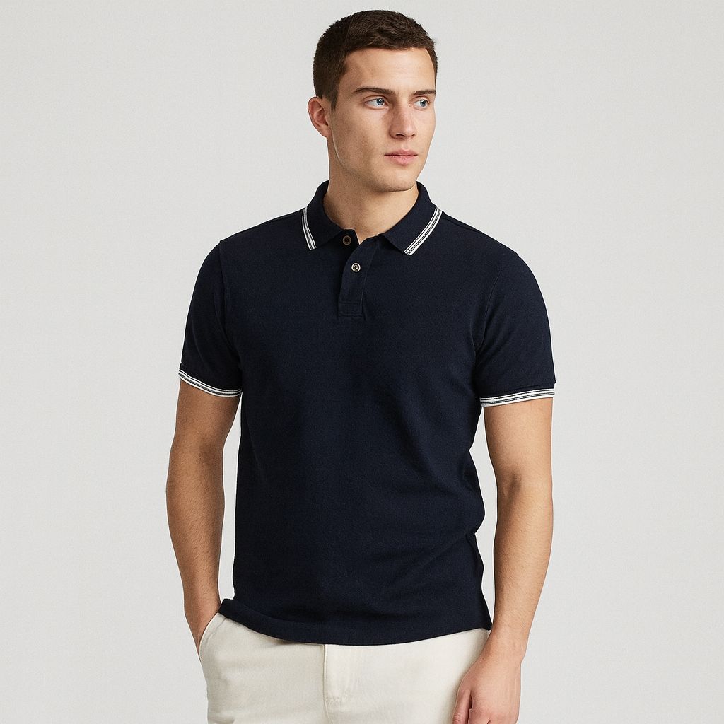 Polo Negro Hombre Afi25813neg