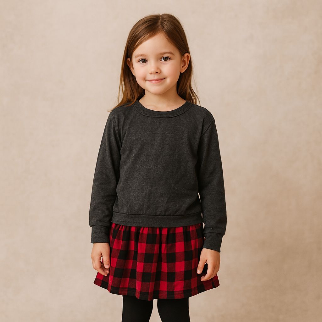 Vestido Ml Liso Cuadros Nna B6876