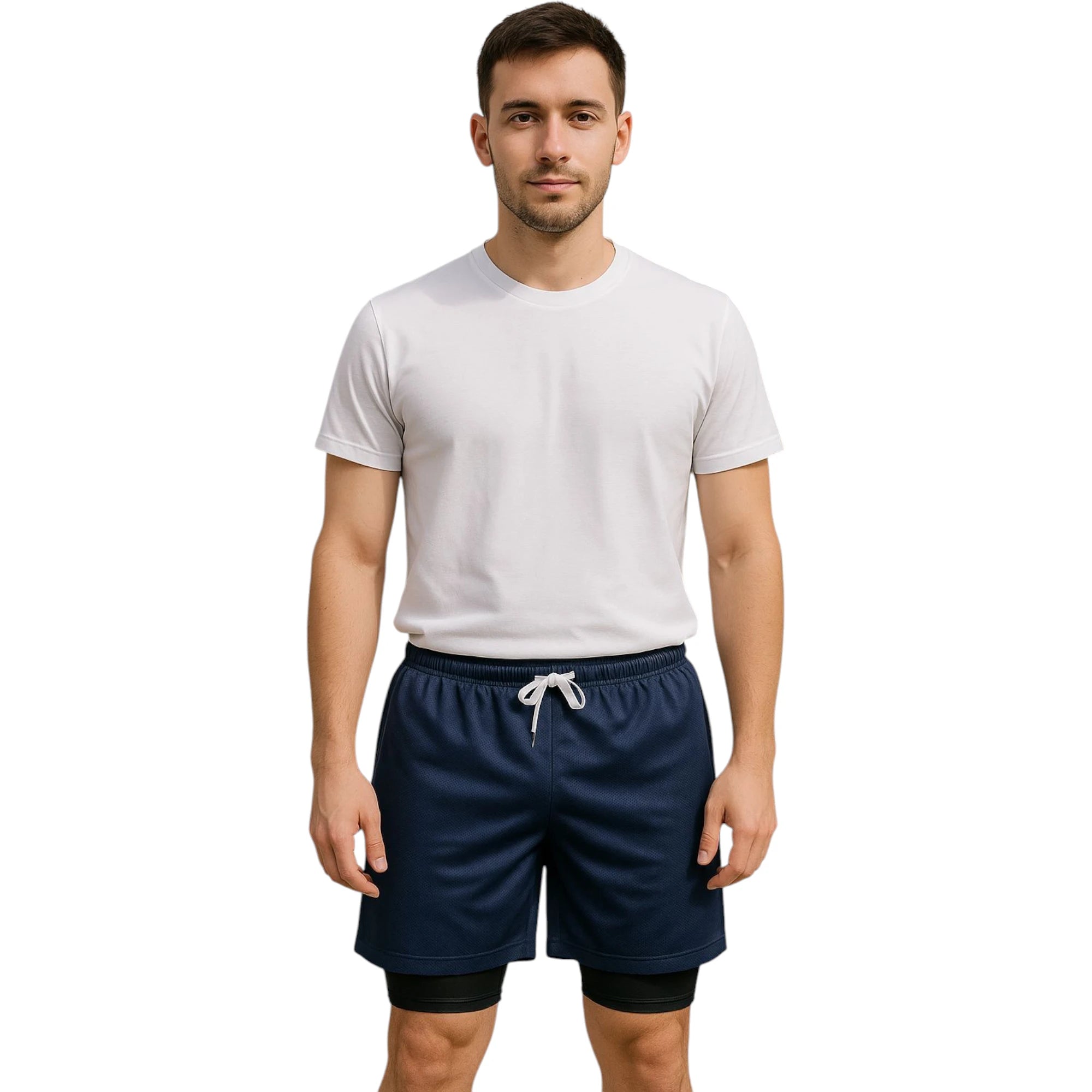 Short Deportivo Con Licra Largo Hombre