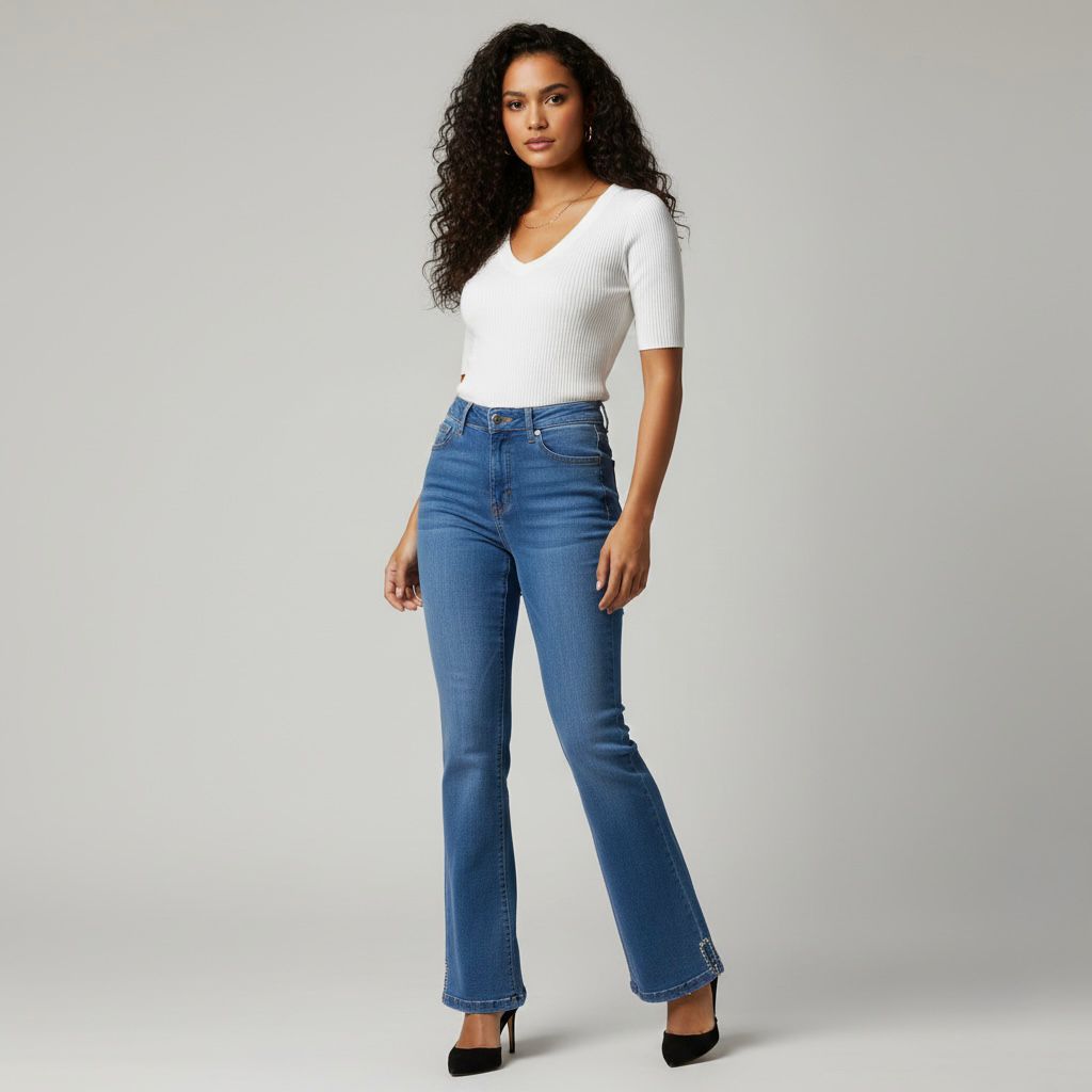 Jeans Azul Campana Mujer L549