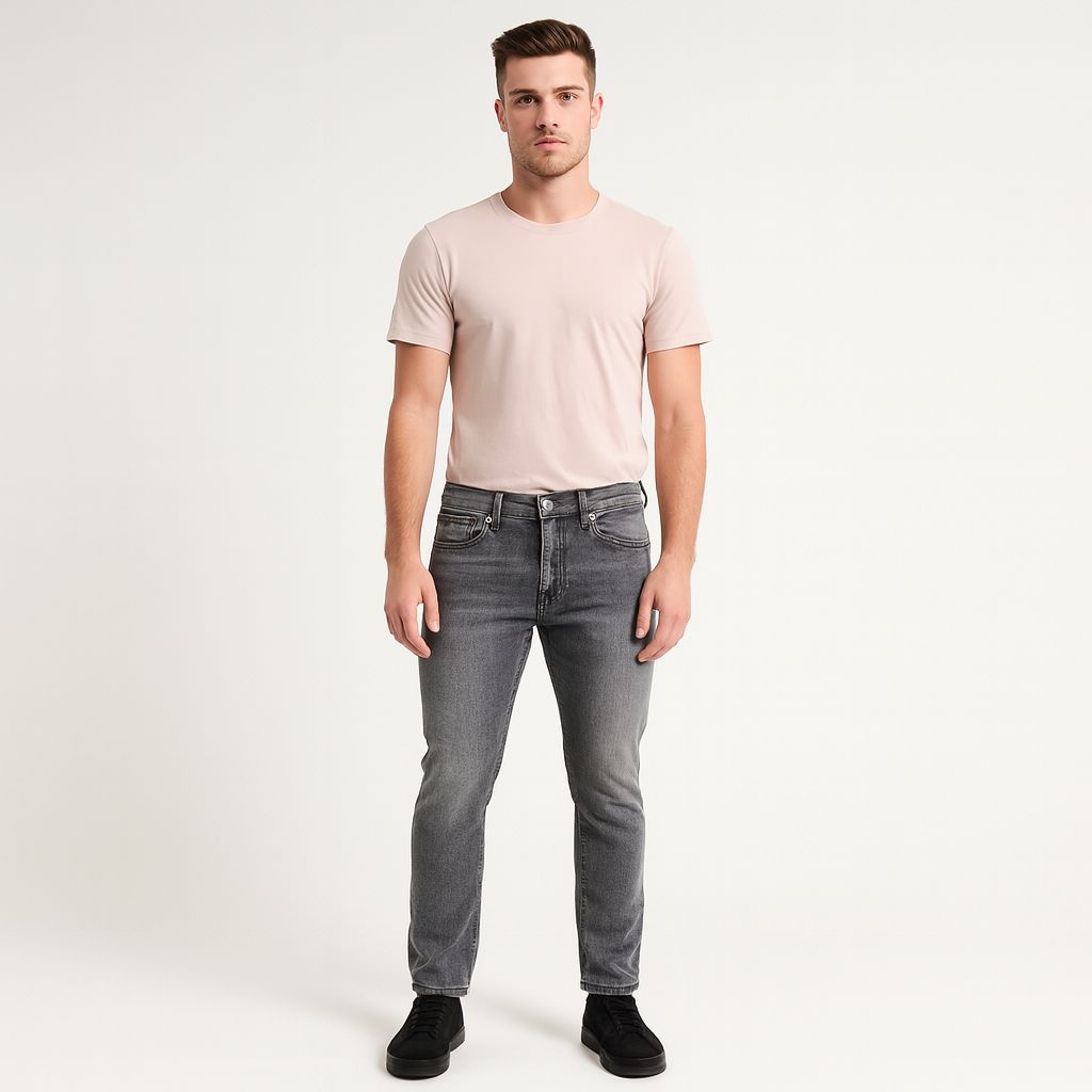 Jeans Gris Claro Hombre Ln407